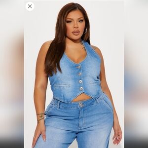 Fashion Nova Plus 2X No Competition Denim Halter